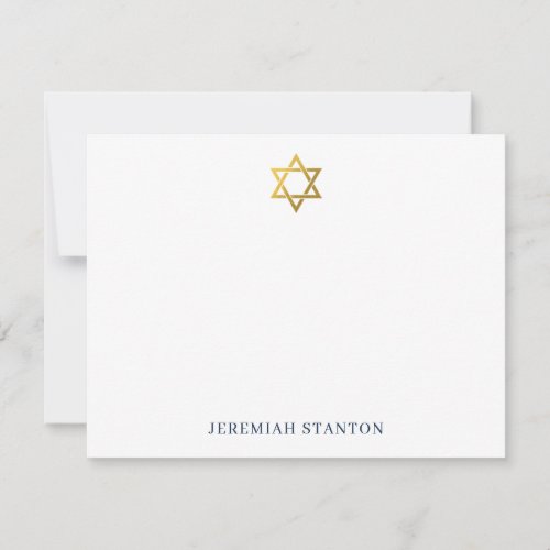 Personalized Bat Bar Mitzvah Star of David Note Card