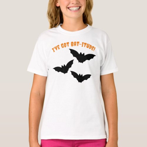 Personalized  Bat_itude Bats Girls T_Shirt