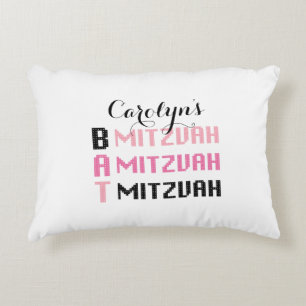 Personalized Bat Mitzvah Accent Pillow