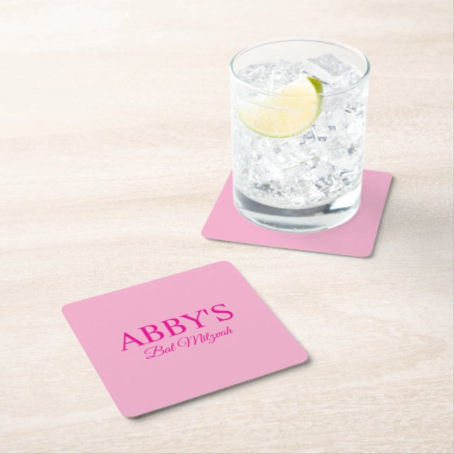 Personalized Bat Mitzvah Drink Coaster (Insitu)