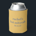 Personalized Bat Mitzvah Favor Yellow Gray Can Cooler<br><div class="desc">Keep the party cool with this stylish personalized Bat Mitzvah can cooler! Featuring a modern minimalist design with bold typography, this custom drink sleeve is a fun and practical favor for guests. Perfect for receptions, celebrations, and party keepsakes, this can cooler adds a unique touch to any Bat Mitzvah event....</div>