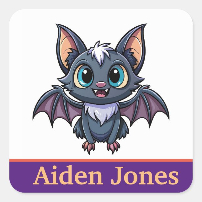 Personalized bat stickers colorful (Front)