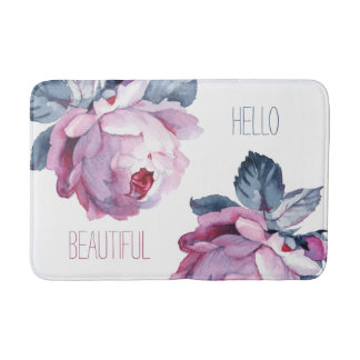 Personalized bath mat Hello beautiful