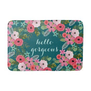 Personalized Bath Mat Hello Gorgeous by DecorativeHome at Zazzle