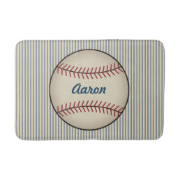 Personalized Bathroom Baseball Bath Mat Rug