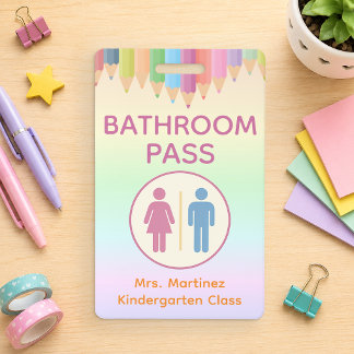 Personalized Bathroom Pass Badge for Teachers