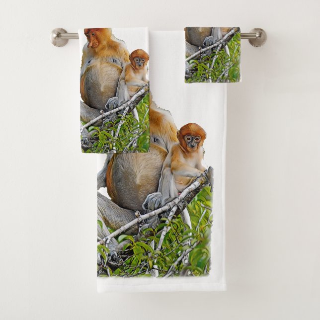 Personalized Bathroom set - Proboscis Monkey (Insitu)