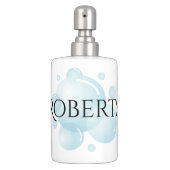 Personalized bathroom soap pump toothbrush holder (Front)