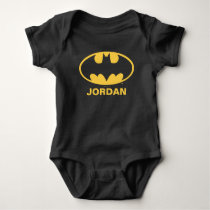 Personalized Batman Symbol | Oval Logo Baby Bodysuit