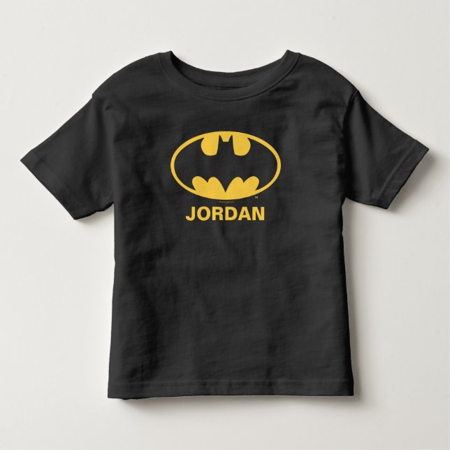 Personalized Batman Symbol | Oval Logo Toddler T-shirt (Front)