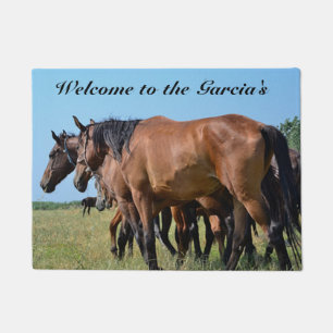 Personalized Bay Horse Door Mat