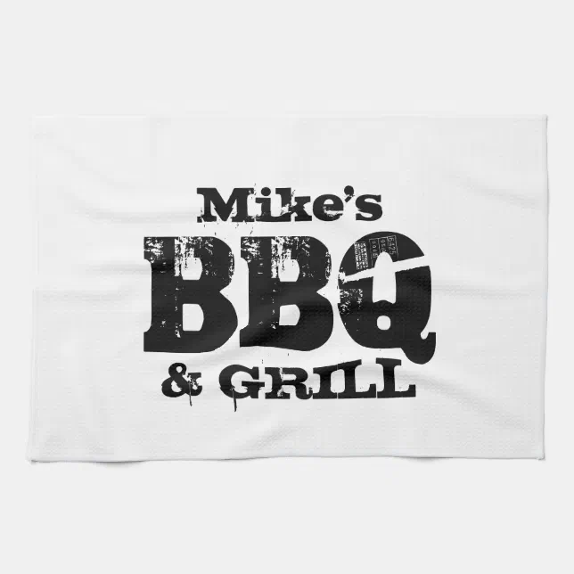 Personalized BBQ accessories Custom kitchen towel Zazzle