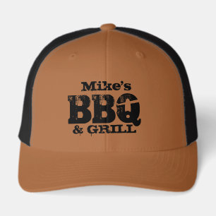 Personalized BBQ cap for him   Brown black