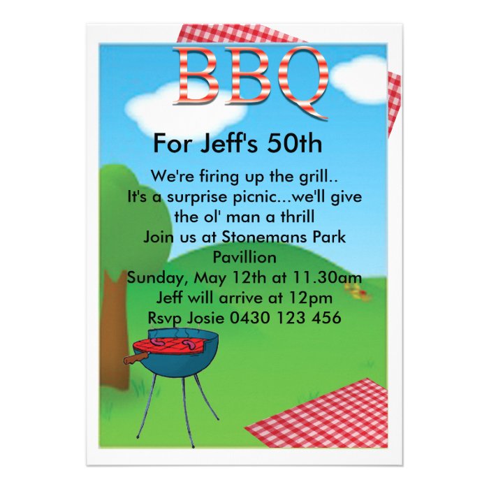 Personalized BBQ Custom Personalized Invites