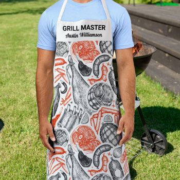 Personalized Bbq Grill Chef Barbecue Master Apron by colorfulgalshop at Zazzle