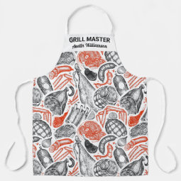 Personalized BBQ Grill Chef Barbecue Master Apron | Zazzle