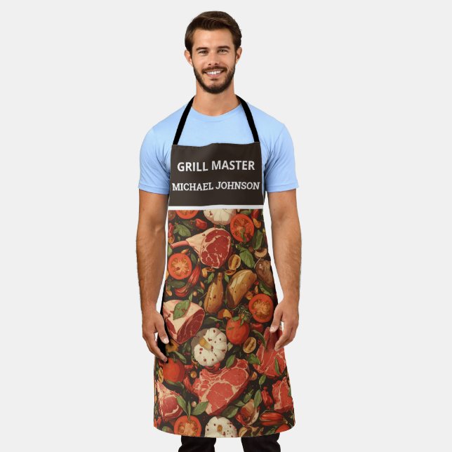 Personalized BBQ Grill Master Apron (Worn)