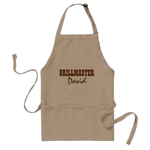Personalized BBQ grillmaster khaki apron for men