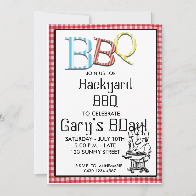 Personalized BBQ Invitation (Front)