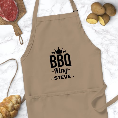 Personalized Bbq King Name Apron For Men