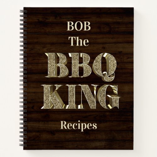 Personalized BBQ King Recipe Notebook