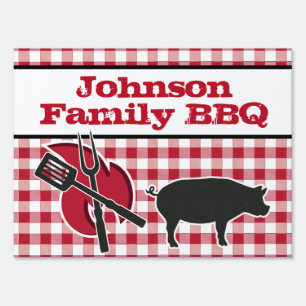 Personalized BBQ Picnic Family Reunion Custom Yard Sign