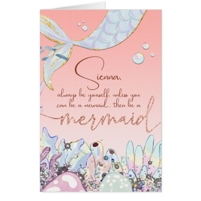 Personalized "Be a Mermaid" Card (Front)