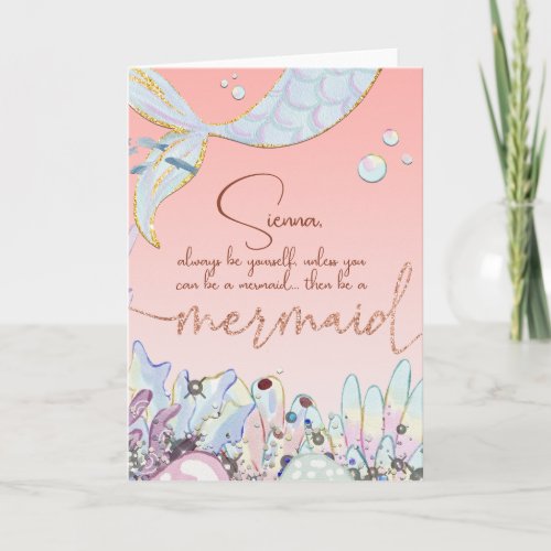 Personalized Be a Mermaid Card