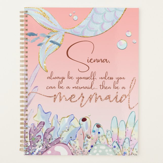 Personalized "Be a Mermaid" Planner (Front)