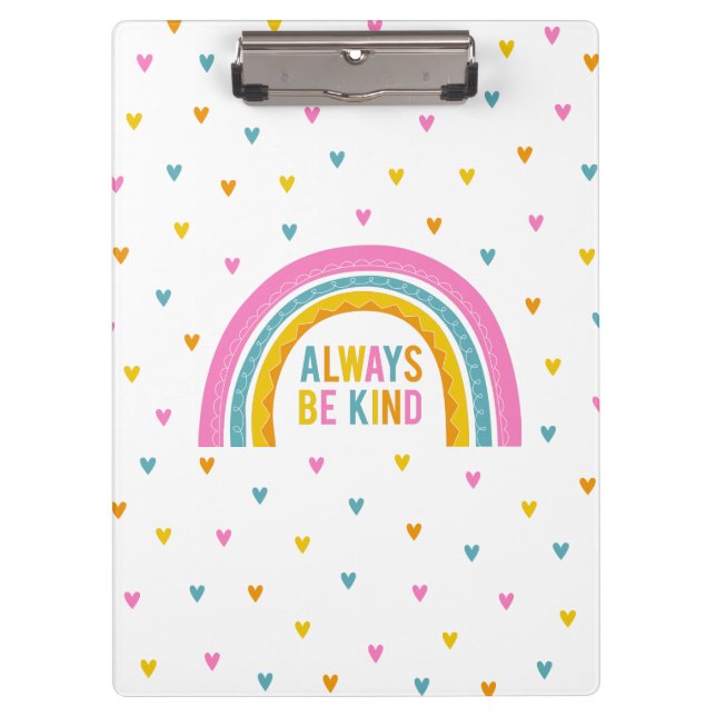 Personalized Be Kind Rainbow Clipboard (Front)