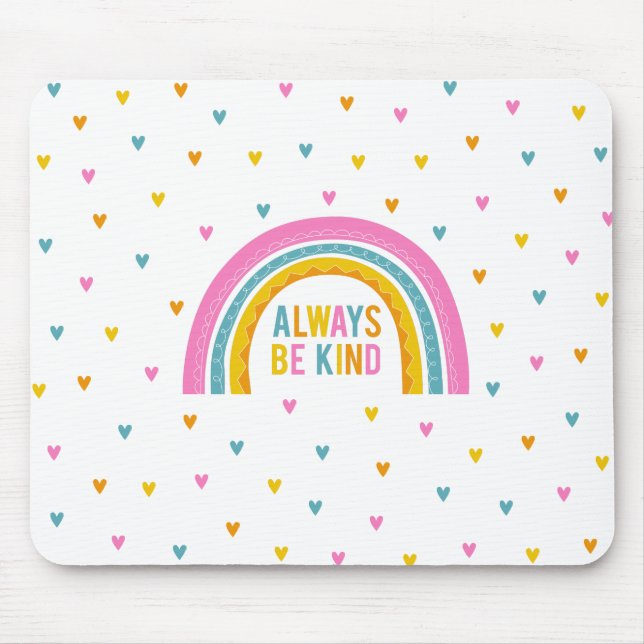 Personalized Be Kind Rainbow Clipboard Mouse Pad (Front)