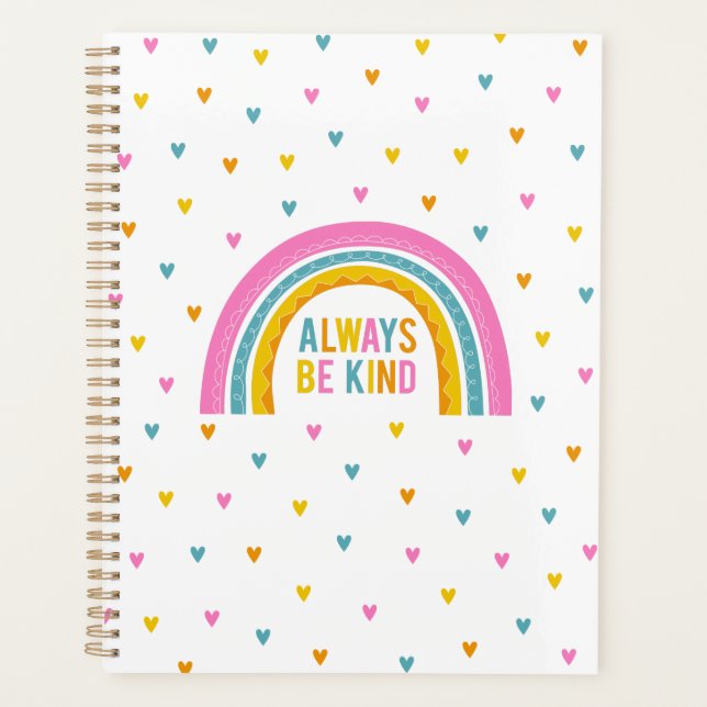 Personalized Be Kind Rainbow Planner (Front)