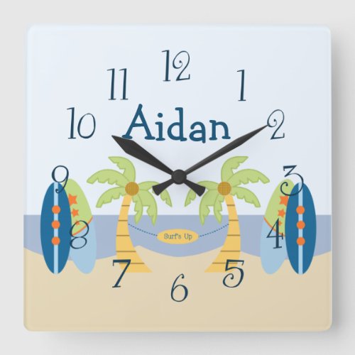 Personalized Beach Baby Boy Nursery Clock