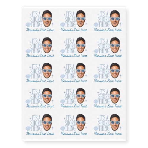 Personalized Beach Bachelorette Custom Photo, Text Temporary Tattoos