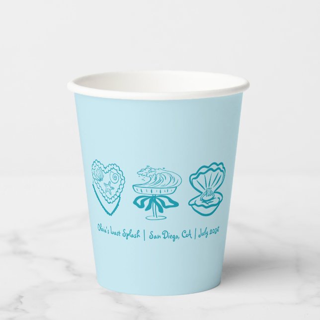 Personalized Beach Bachelorette Decor Cups (Front)