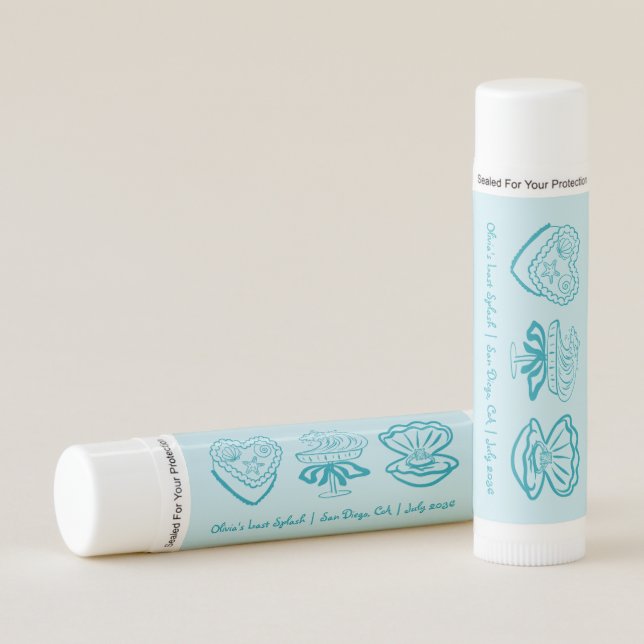 Personalized Beach Bachelorette Favor Lip Balm (Front)