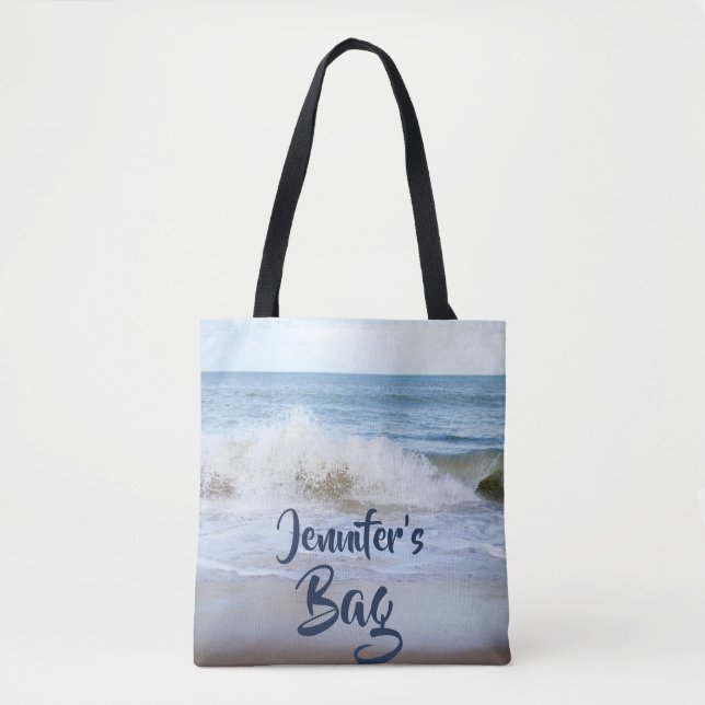 Personalized Beach Bags and Totes - Ocean Surf (Front)