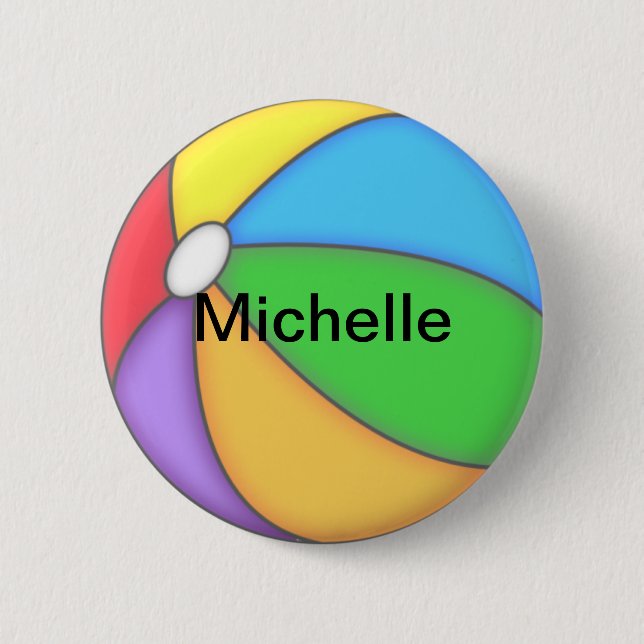 Personalized Beach Ball Button (Front)