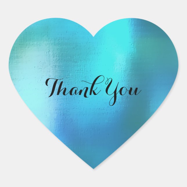 Personalized Beach Blue Water Blue Heart Heart Sticker (Front)