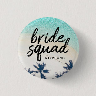 Personalized Beach Bride Squad Button