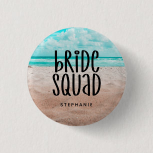 Personalized Beach Bride Squad Button
