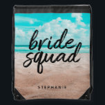 Personalized Beach Bride Squad Drawstring Bag<br><div class="desc">Personalized Beach Bride Squad Drawstring Bag</div>