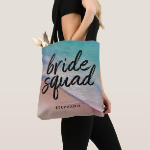Personalized Beach Bride Squad Tote Bag