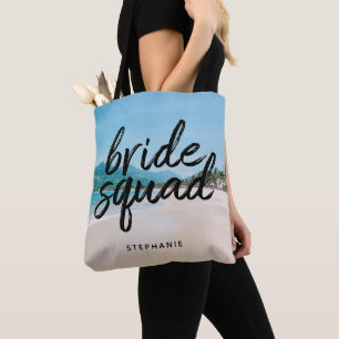 Personalized Beach Bride Squad Tote Bag