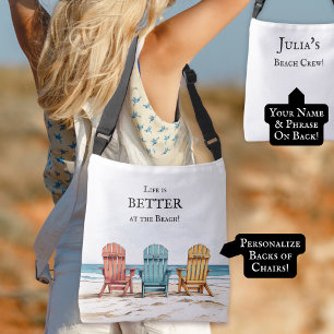Personalized Beach Chairs Best Friends Crossbody Bag