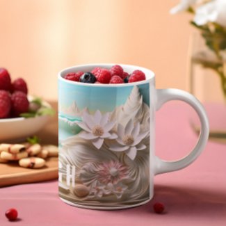 Personalized Beach Cove 3D look Beach Flower