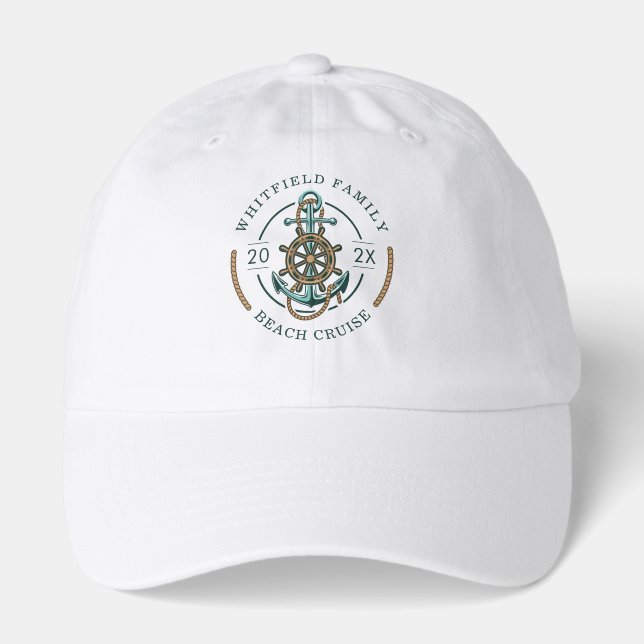 Personalized Beach Cruise Family Vacation Matching Hat (Front)