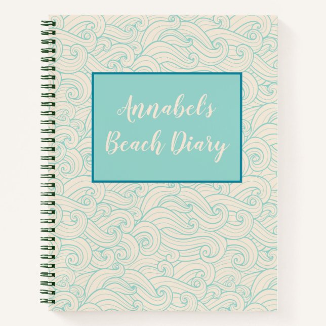 Personalized Beach Diary Notebook (Front)