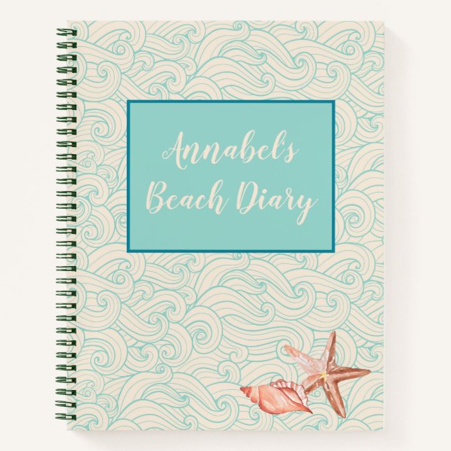 Personalized Beach Diary Notebook (Front)