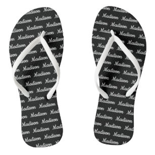 Personalized beach flip flops with fun pattern